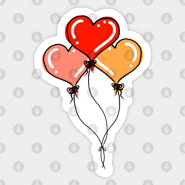 Heart Balloon Bunch Sticker by faiiryliite
